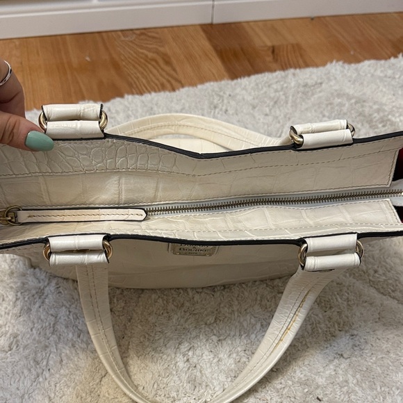 Dooney & Bourke Cream Crocodile Embossed Tote - Picture 8 of 10